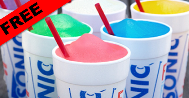 free sonic slush and shake