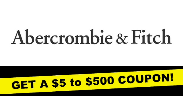 FREE $5-$500 off at Abercrombie \u0026 Fitch