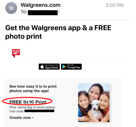 free 8x10 walgreens photo print
