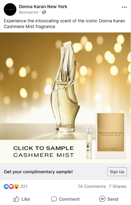 free donna Karan cashmere mist fragrance