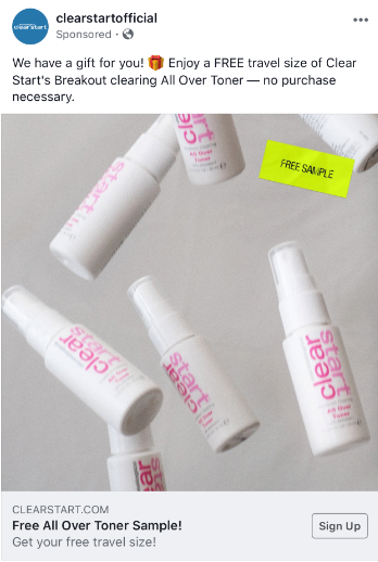 free clear start sample