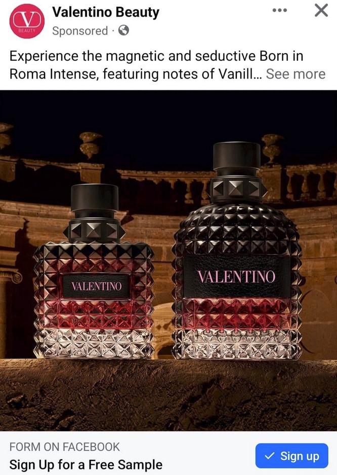 free sample valentino born in roma intense
