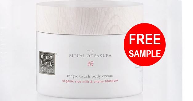 free rituals body cream sample
