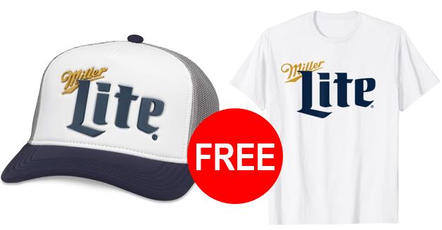 free miller lite tshirt hat jacket