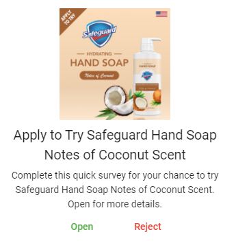 free safeguard soap coconut
