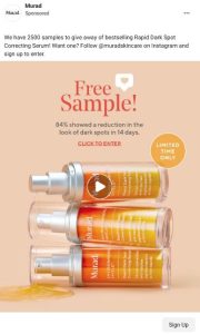 free murad dark spotserum sample