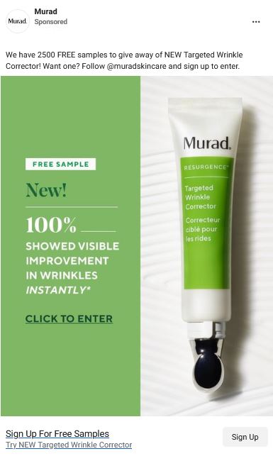 free murad targeted wrinkle sample