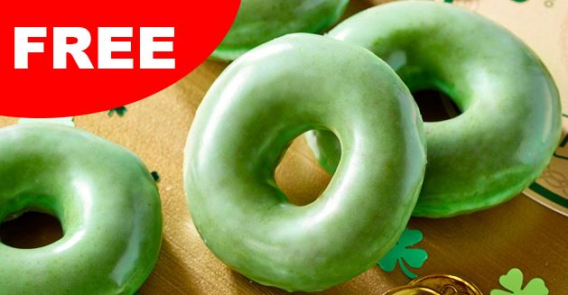 free krispy kreme green donuts