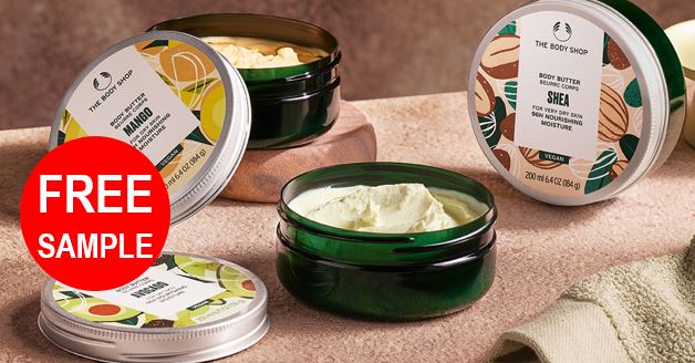 free the body shop body butter sample