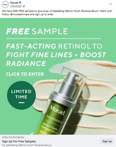 free murad retinol resurgence serum sample