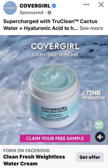 free covergirl weightless cream sample
