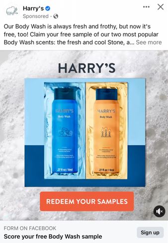 free harrys body wash sample