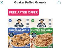 free quaker puffed granola
