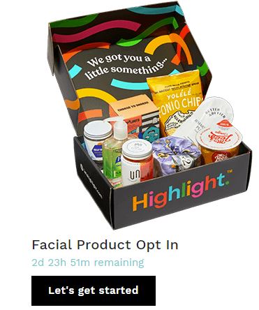 free highlight facial product box