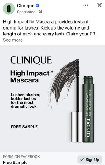 free clinique mascara sample high impact