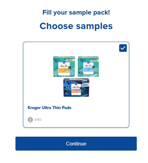 free kroger pads sample pack