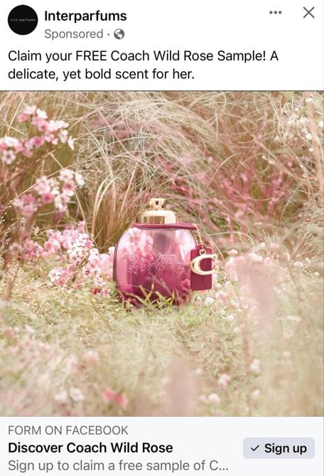 free coach wild rose sample