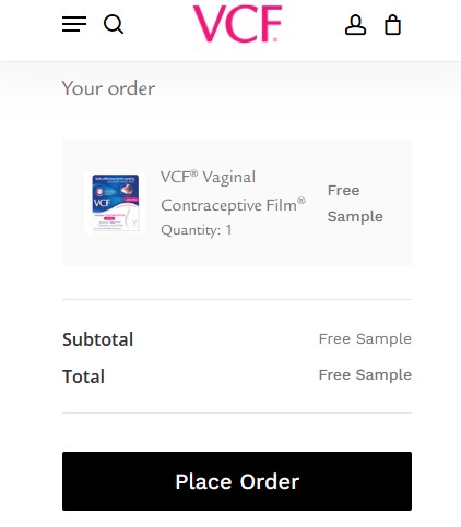 free vcf contraceptive film sample