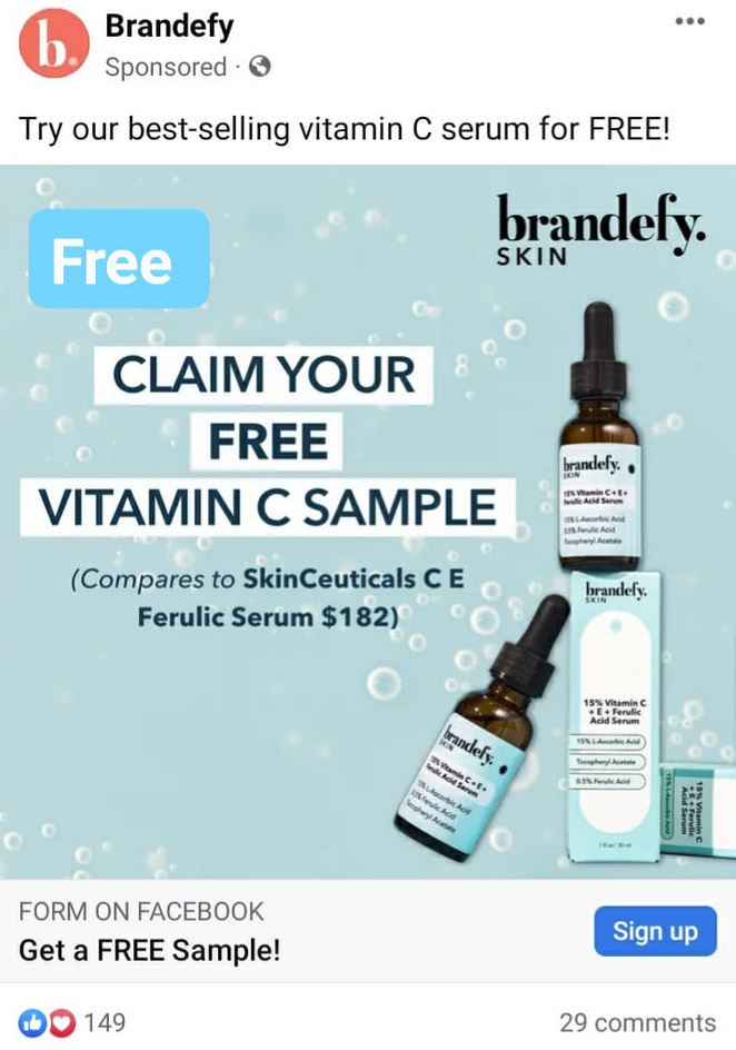 free bradefy serum sample