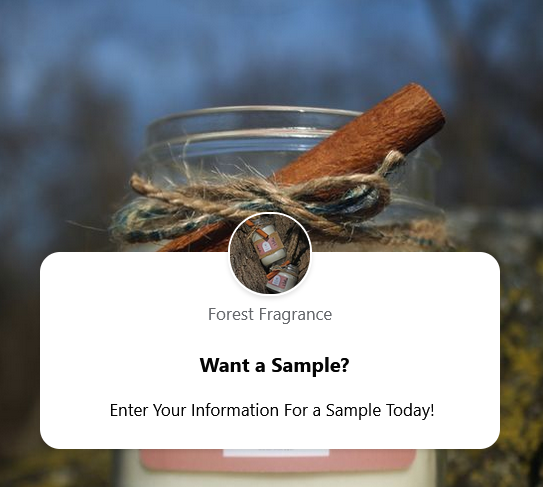 free forest fragrance candle sample