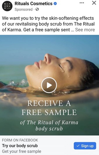 free rituals cosmetics body scrub sample