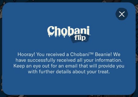 free chobani beanie