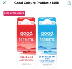 free good culture probiotic milk ibotta