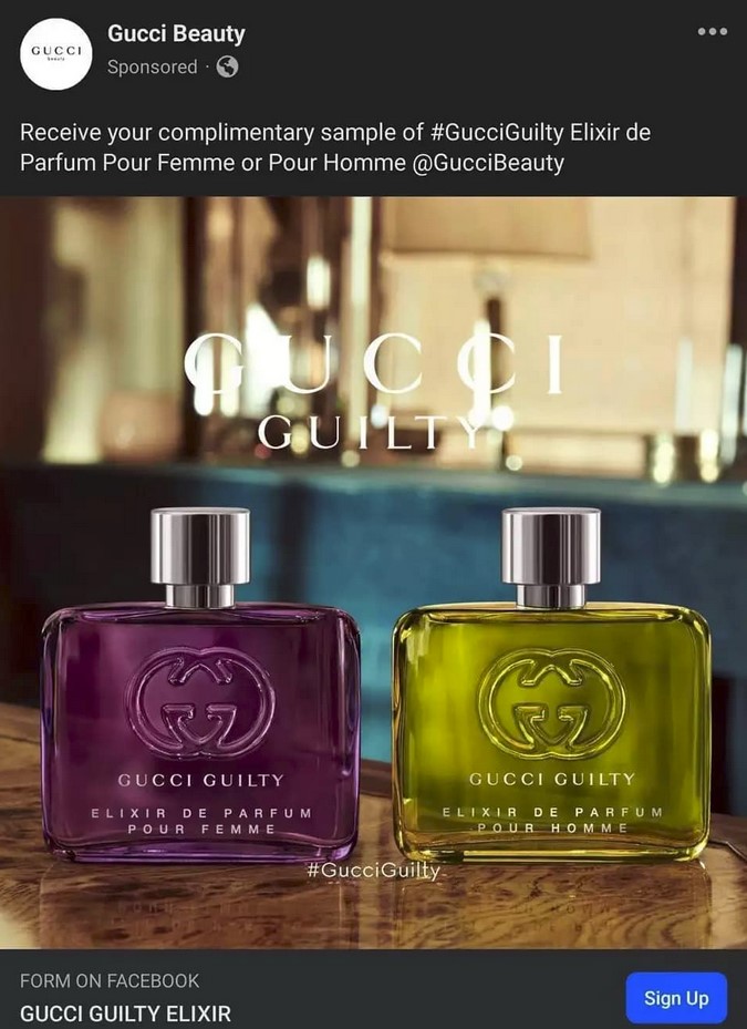 free gucci guuilty perfume sample
