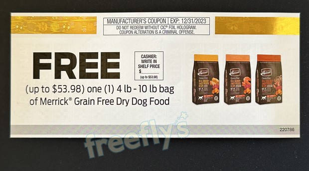 free merrick dog food i received