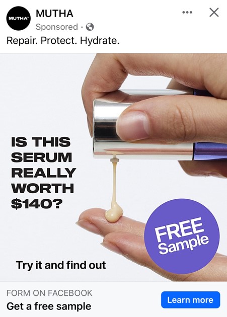 free mutha serum sample