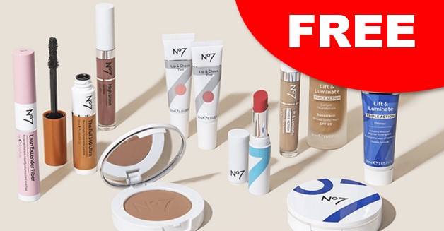 free no7 skincare and makeup