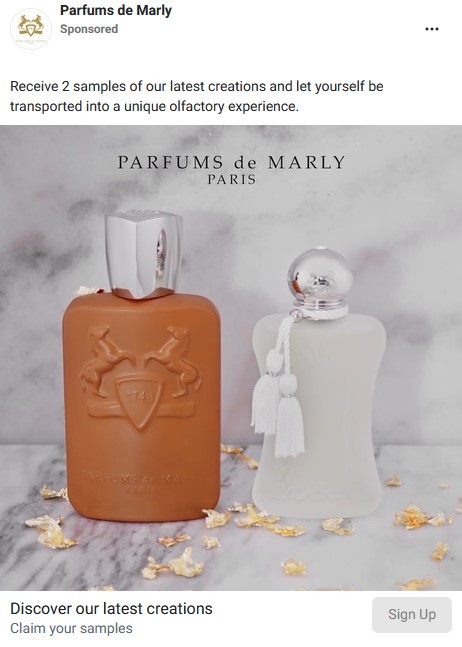 free parfums de MArly samples