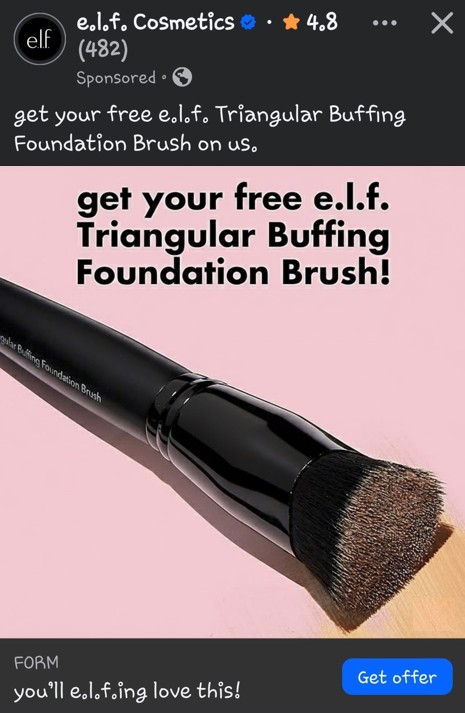 free elf triangular buffing foundation brush