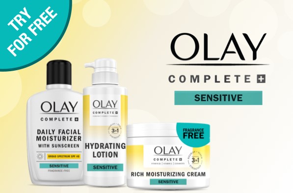 free olay complete + sensitive lotions
