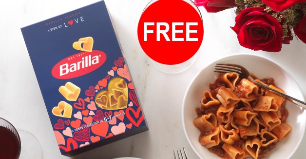 free pack of barilla heart shaped pasta