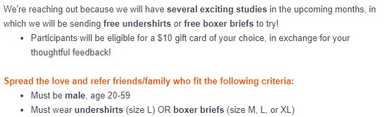 free undershirts and boxer briefs highlight