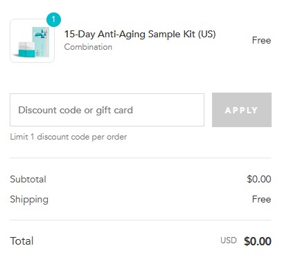 free 15 day anti aging sample kit