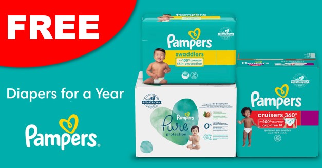 free pampers diapers for a year