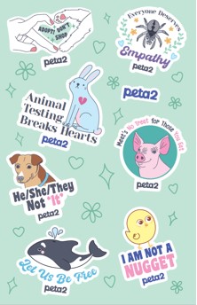free peta animal stickers