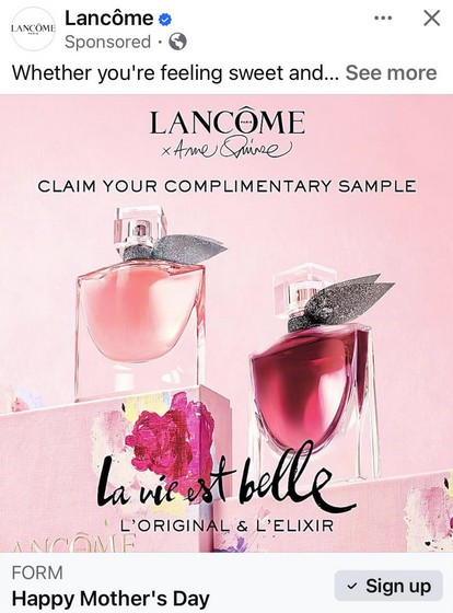 free lancome la vie est belle original and elexir samples