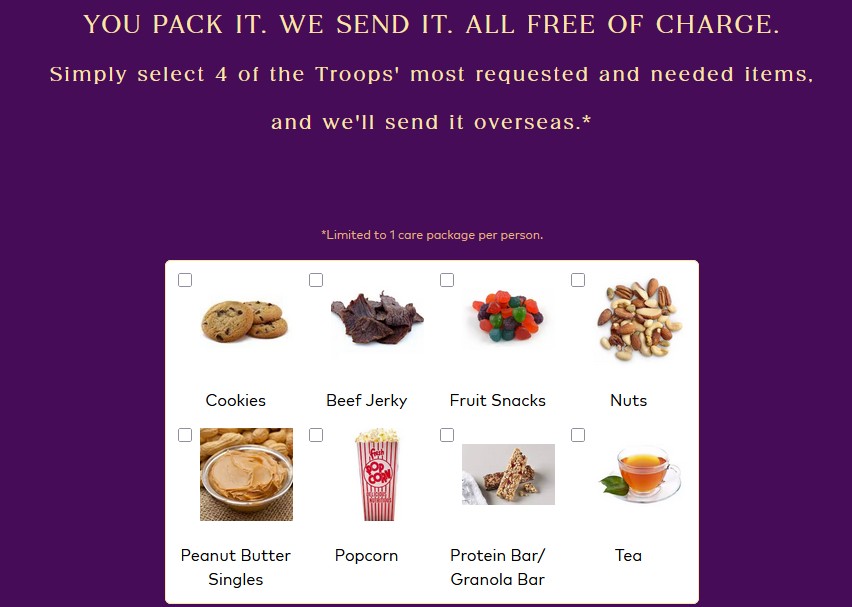 free snack options for troops from crown croyal