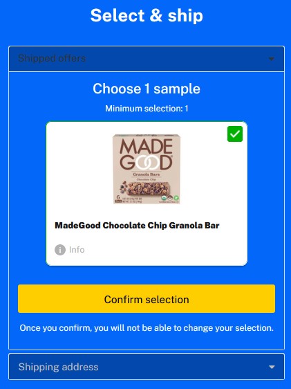 free made good bar sample