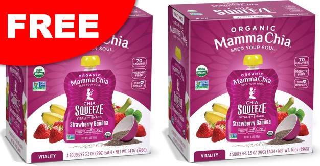 FREE Mamma Mia Organic Chia Squeeze 4-Pack