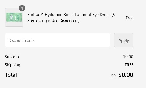 free biotrue eye drops