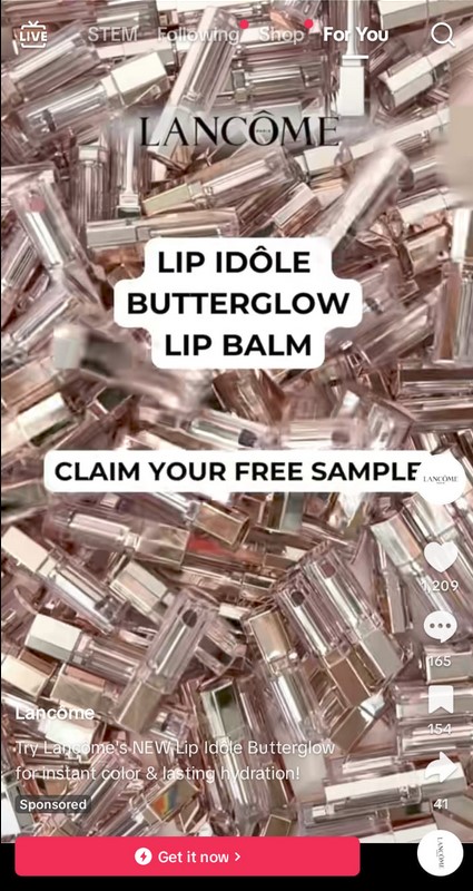 free lancome lip balm sample Tiktok