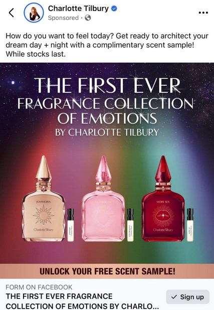 free charlotte tillbury emotions perfume sample