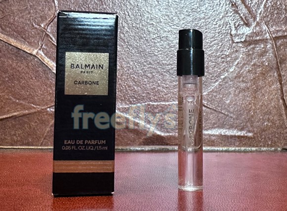 free balmain carbone perfume sample I received