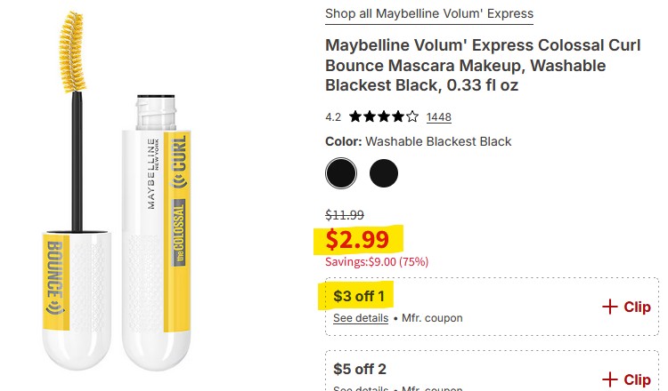 free maybelline bounce mascara