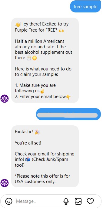 free purple tree supplement sample