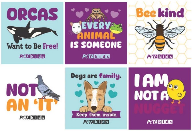 free peta kids stickers